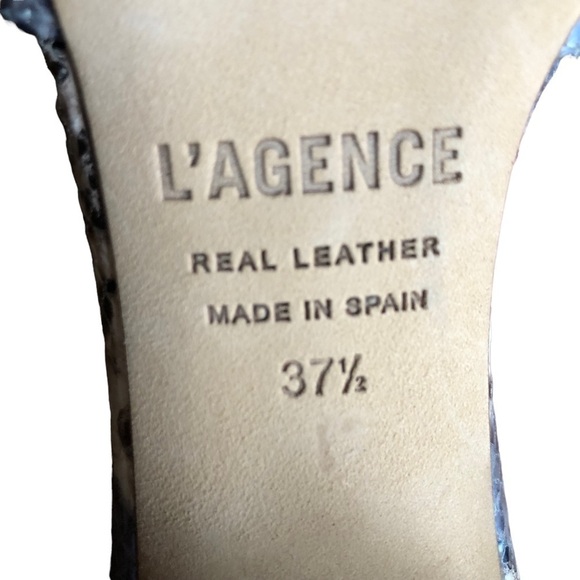 L’ Agence Emiliana Open Toe Mule Blue Snake Print 7.5 - Picture 8 of 12